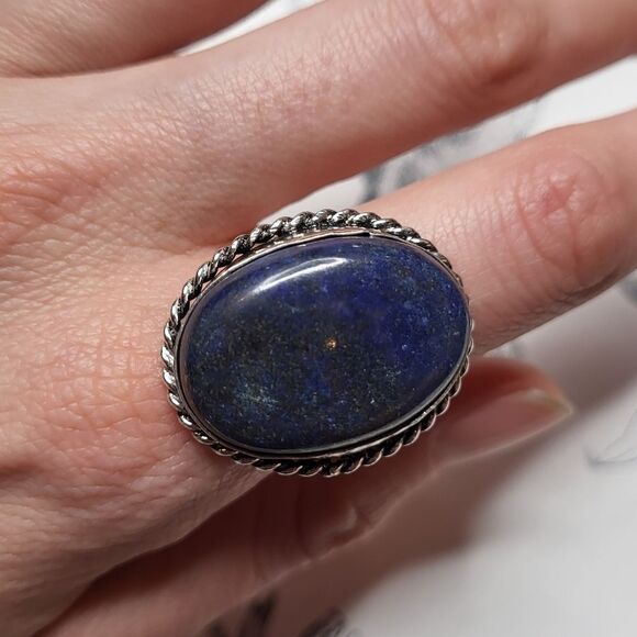 Bohemian Lapis Lazuli Ring Size 8 - Picture 6 of 7